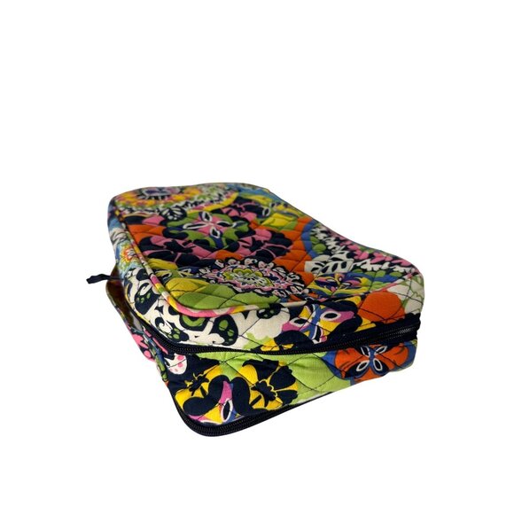 Vera Bradley Floral Quilted Travel Cosmetic Bag With Multi-Compartment Interior - Picture 6 of 6